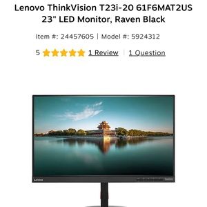 Lenovo Computer Monitor